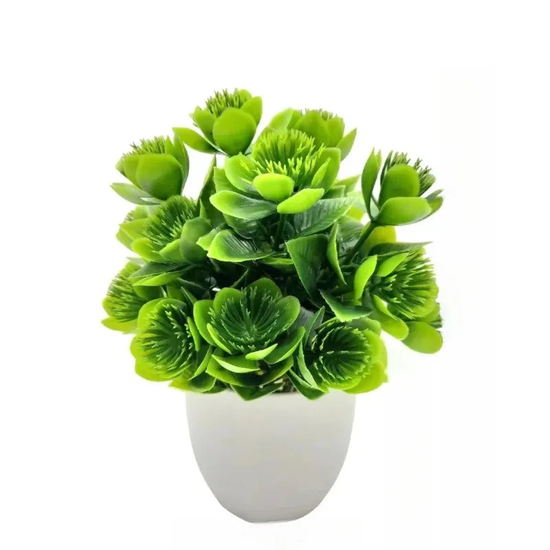 Planta artificial en maceta blanca