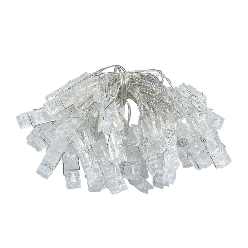 Guirnalda de luces LED con clips para fotos