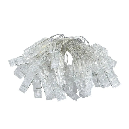 Guirnalda de luces LED con clips para fotos