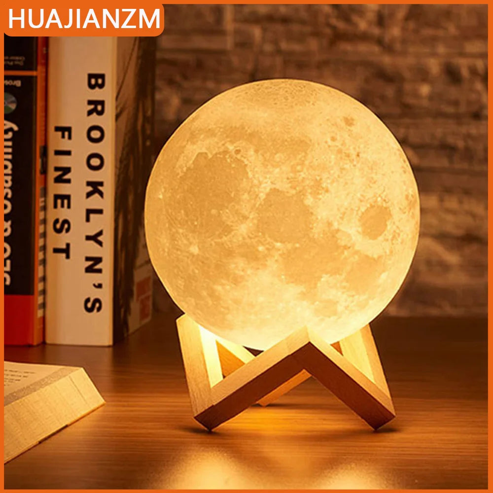 Lámpara Luna LED con base