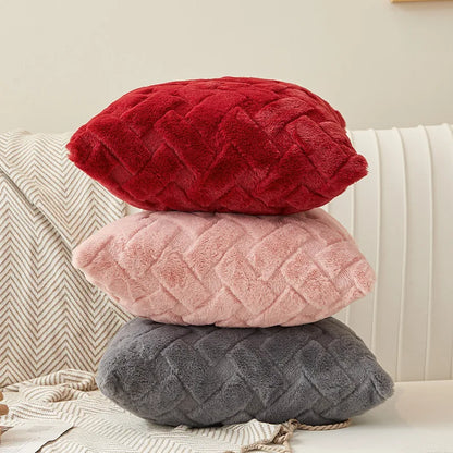 Funda de cojín de peluche suave