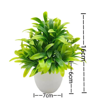 Planta artificial en maceta blanca